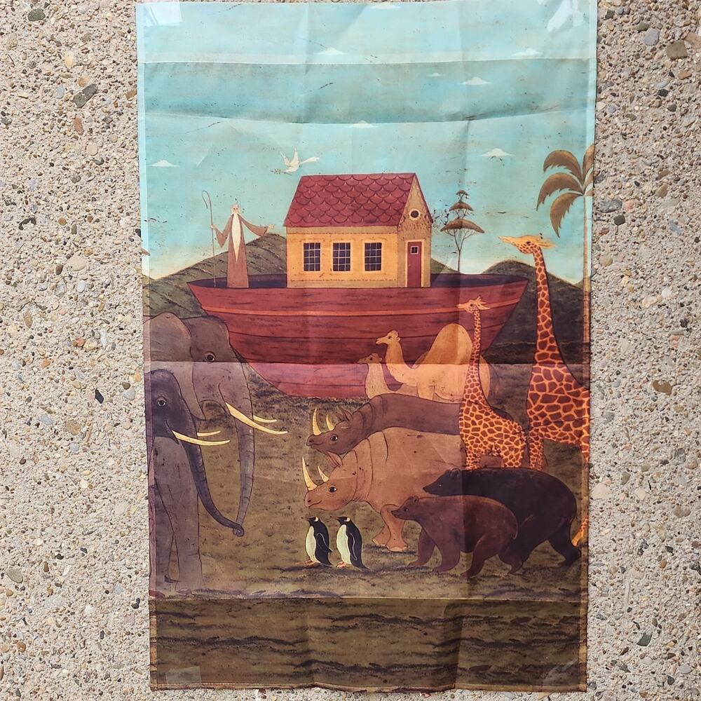 Noahs Ark Flag Warren Kimble Art 24x35 Double Sided Garden Flag